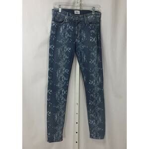 Hudson Midrise Nico Super Skinny Stretch Snake Skin Print Jeans Sz 28